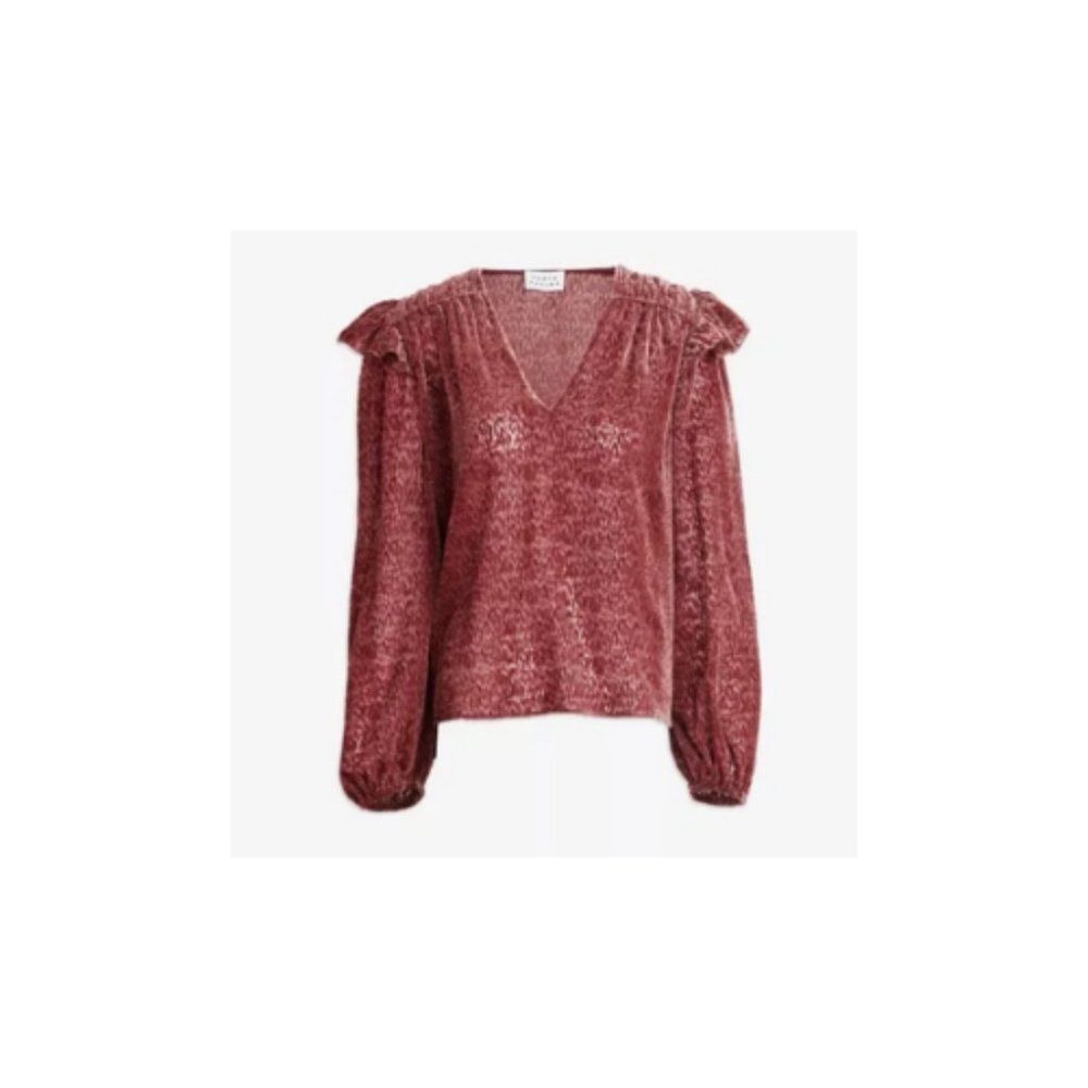 TANYA TAYLOR "ROSE" Lucy Devore Pullover Top Size L - Picture 2 of 4